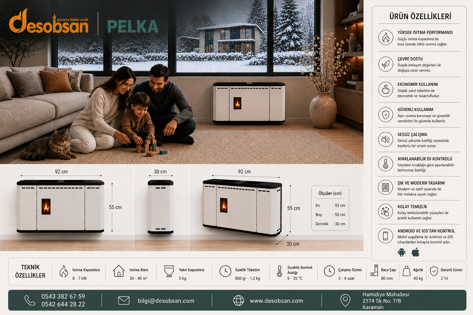 Fan Coil Tipi Pelet Sobası